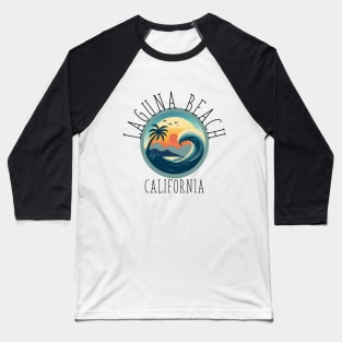 Laguna Beach - California (with Black Lettering) Baseball T-Shirt